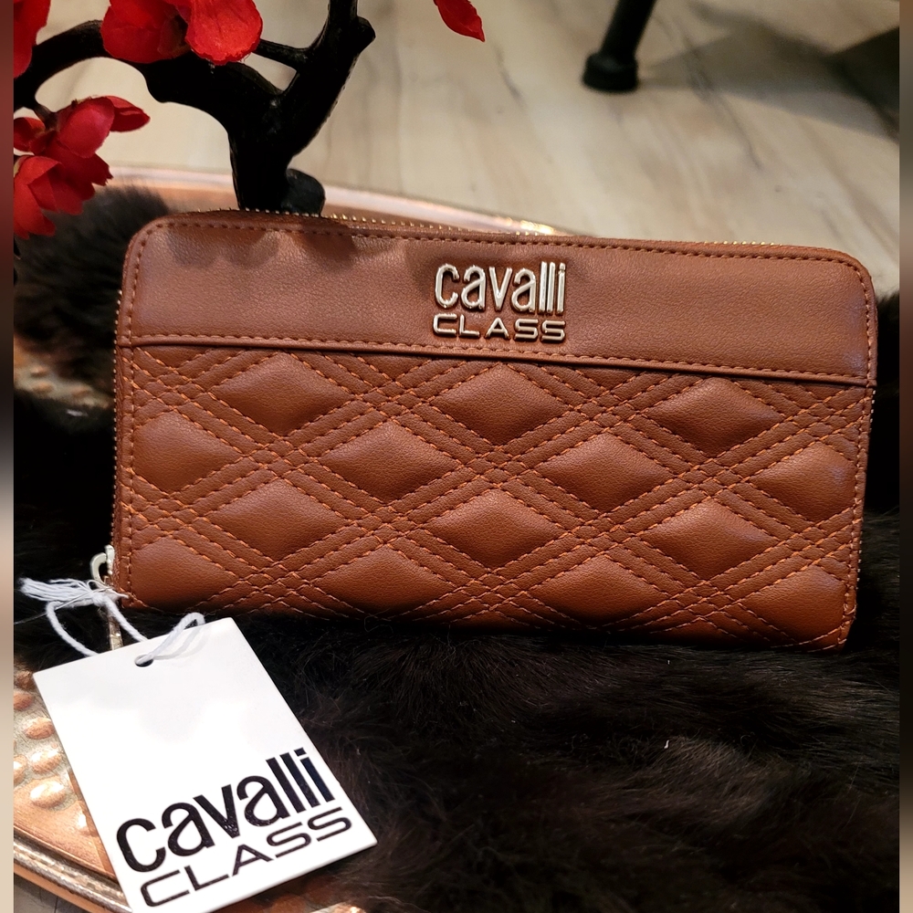 Cavalli Class Brown Quilted  Wallet